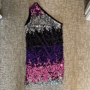 Sequin One-Shoulder Dress